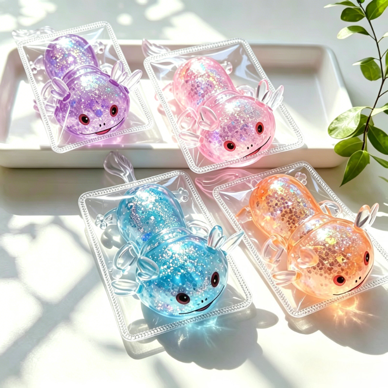 Glitter Cute Salamander Squeeze Toy, Mini